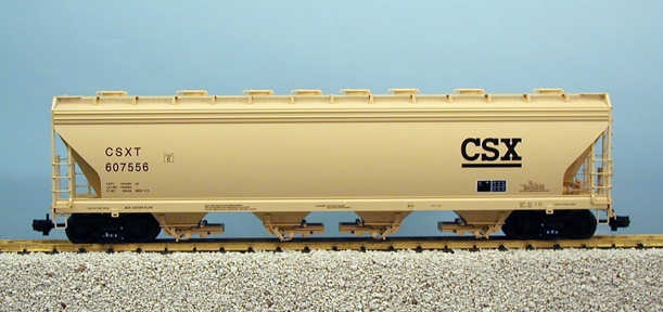 CSX 4-BAY CENTER FLOW COVERED HOPPER TAN