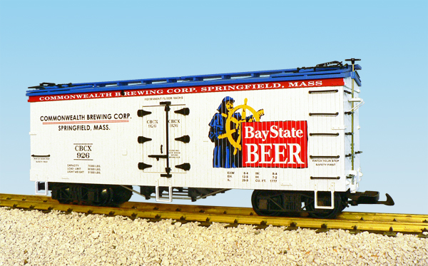 BAY STATE BEER REEFER CAR WHITE/BLUE