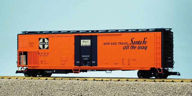 SANTA FE EL CAPTAIN 50 REEFER CAR ORANGE/BLACK