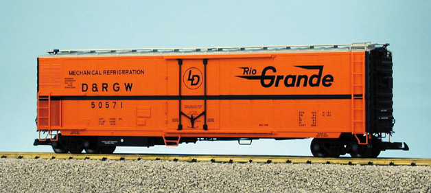 RIO GRANDE 50 REEFER CAR ORANGE/BLACK