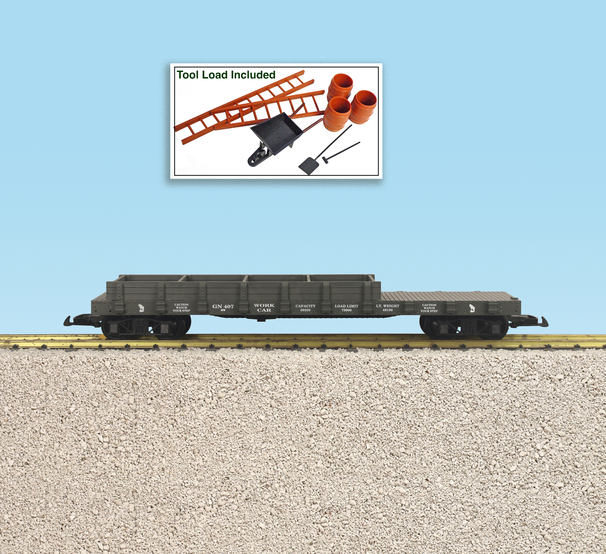 GREAT NORTHERN WORK FLAT CAR W