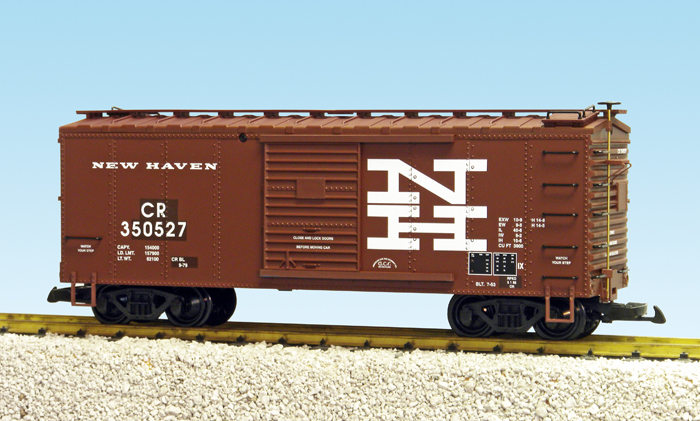 CONRAIL/NEW HAVEN #350529 STEEL SIDED BOX CAR BC RED