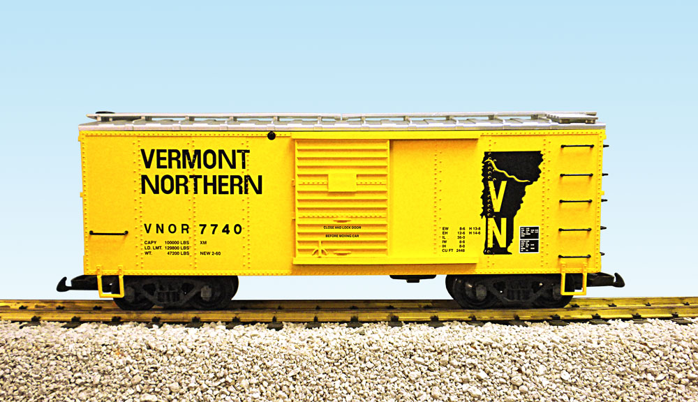 VERMONT NORTHERN STEEL BOX CAR #7739 YELLOW/SILVER