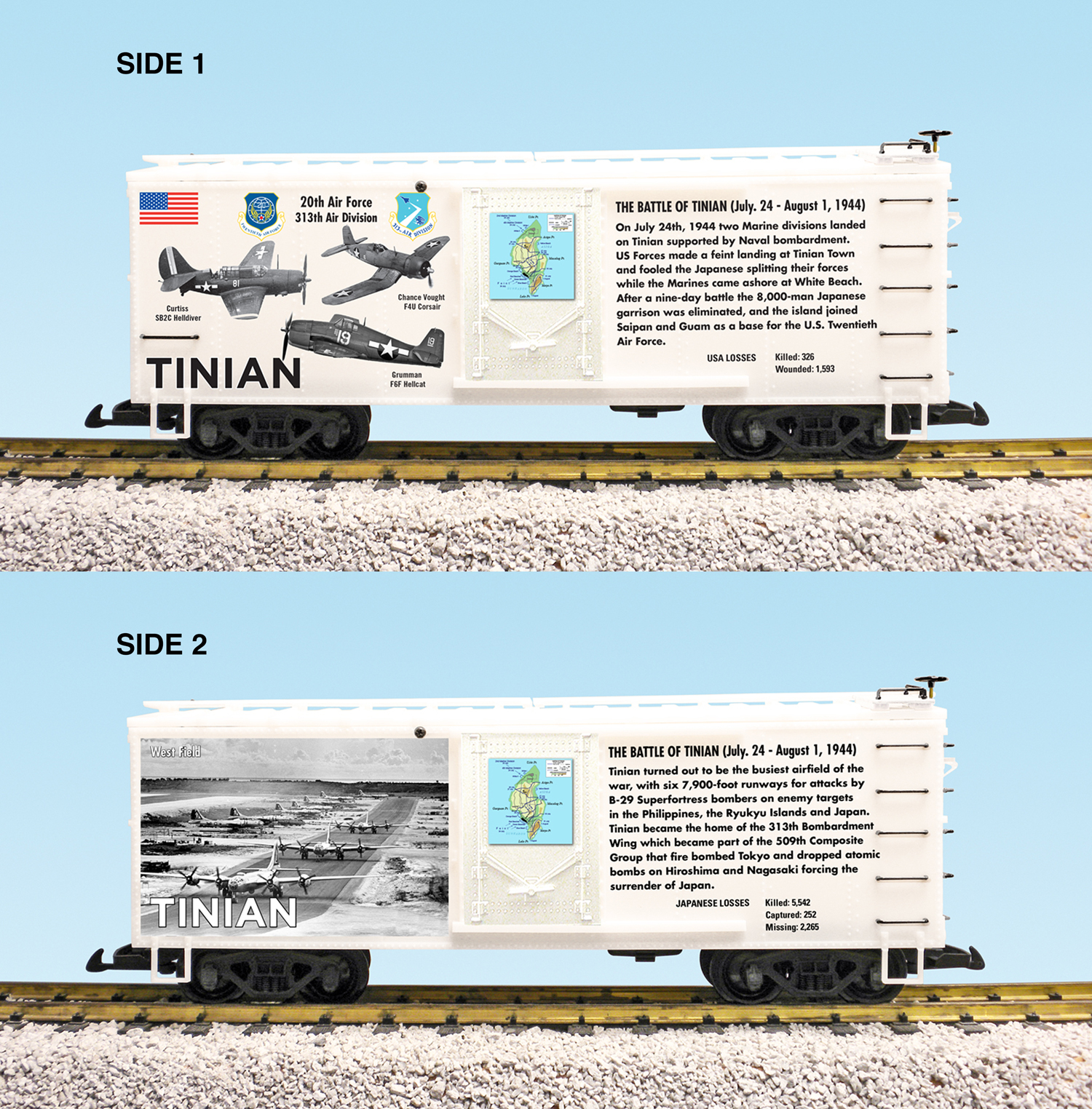 WWII BATTLE OF TINIAN BOXCAR