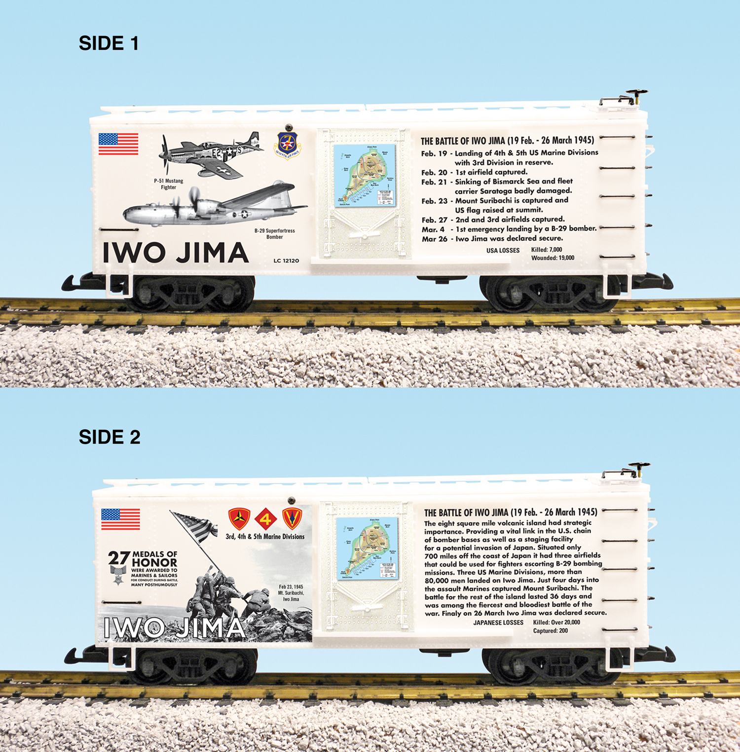 WWII BATTLE OF IWO JIMA BOXCAR