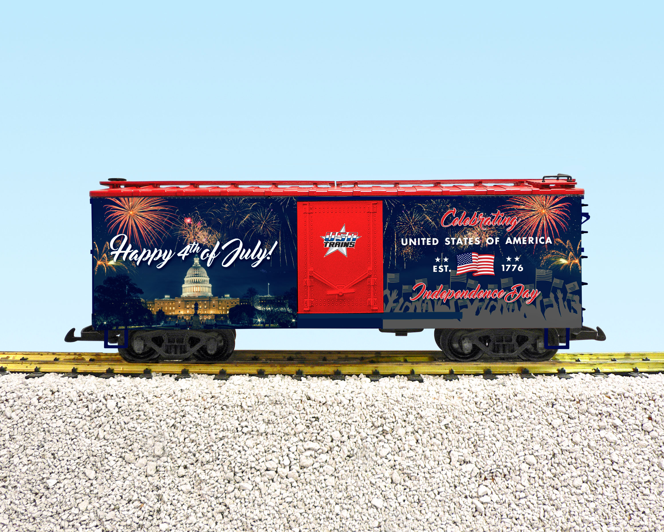 2023 4TH OF JULY STEEL BOXCAR DARK BLUE/RED